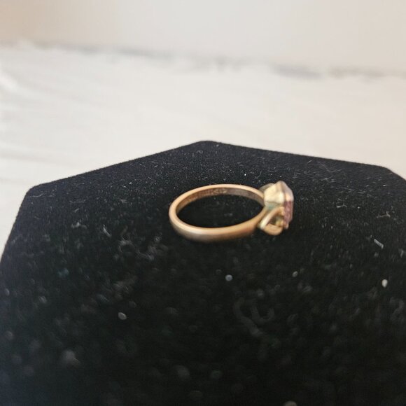 Vintage Gold and Amythyst Art Nouveau Ring - Picture 4 of 6